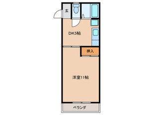 エブリワン東棟の物件間取画像